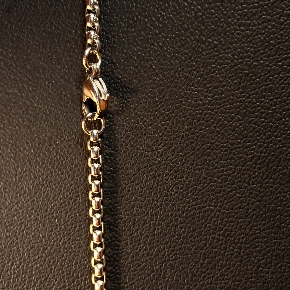 Cross Pendant Necklace Silver Box Chain Goth Dark Academia Minimalist 90s - Picture 4 of 6